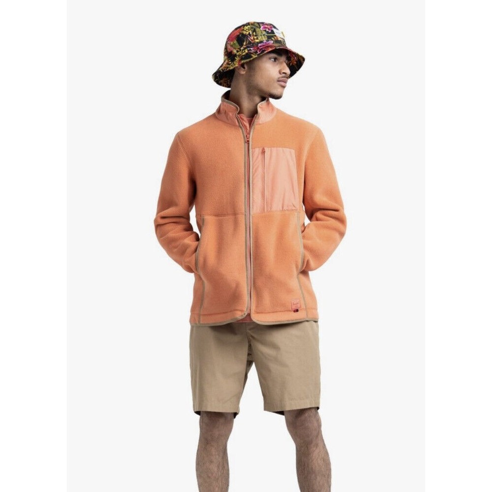 Herschel Supply Co Mens Zip Up Fleece Jacket Size XL Light Orange WORN ONCE